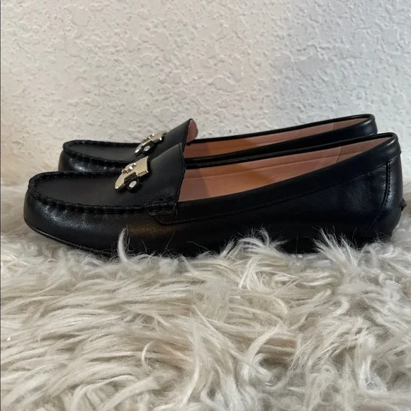 KATE SPADE NEW YORK Carmen Slip On Loafer Leather Black Size 8 - Picture 6 of 10